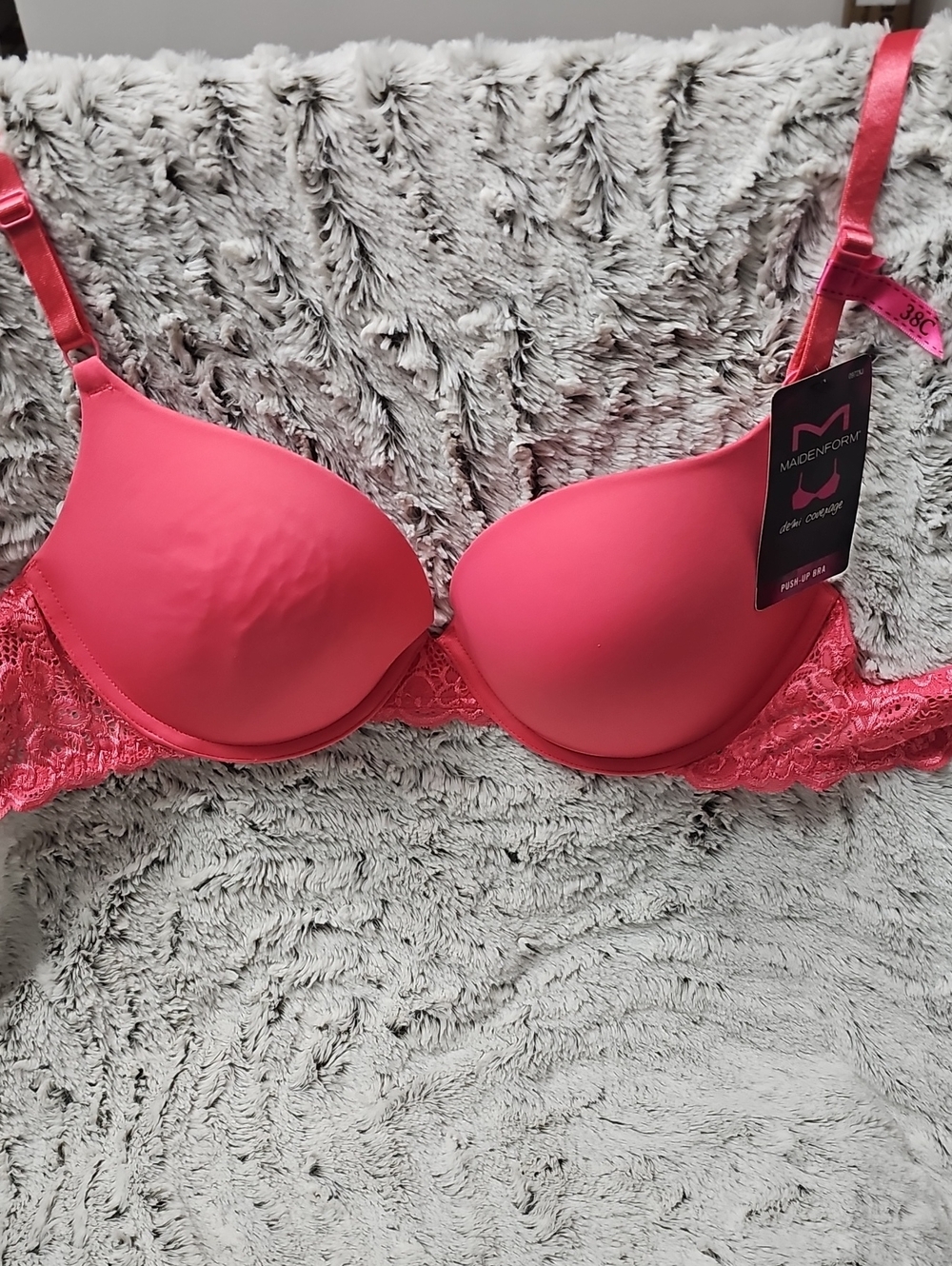 Maidenform Vibrant Pink Lace T-Shirt Bra